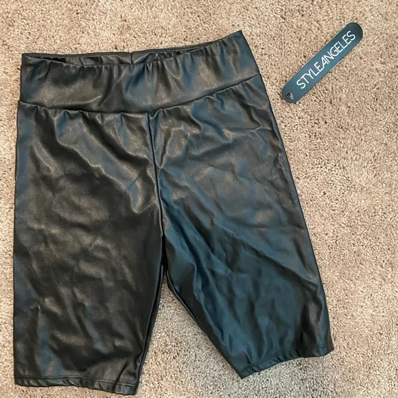 Fashion Nova Shorts Net Black Faux Leather Biker Shorts Poshmark